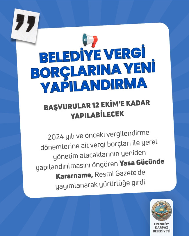 DUYURU: Yerel Y&ouml;netim alacaklarında yapılandırma