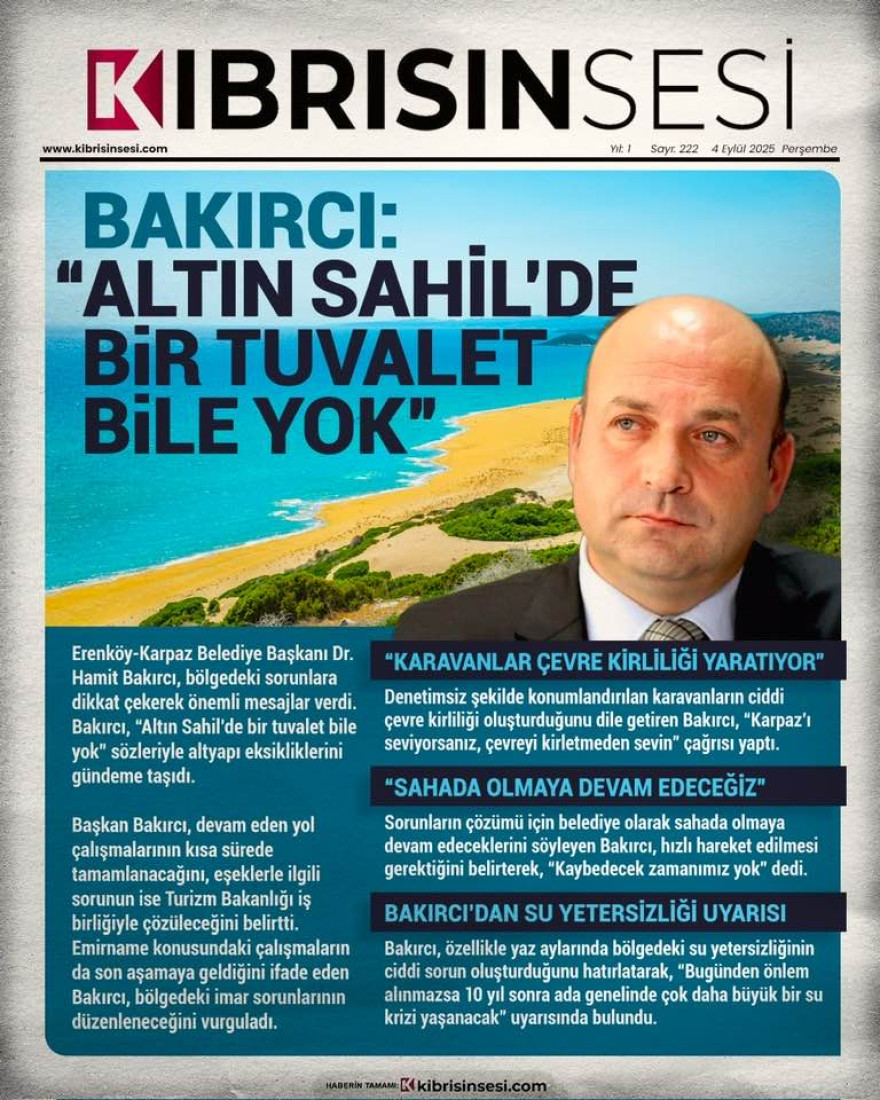BAKIRCI: ALTIN SAHİL&#039;DE BİR TUVALET BİLE YOK