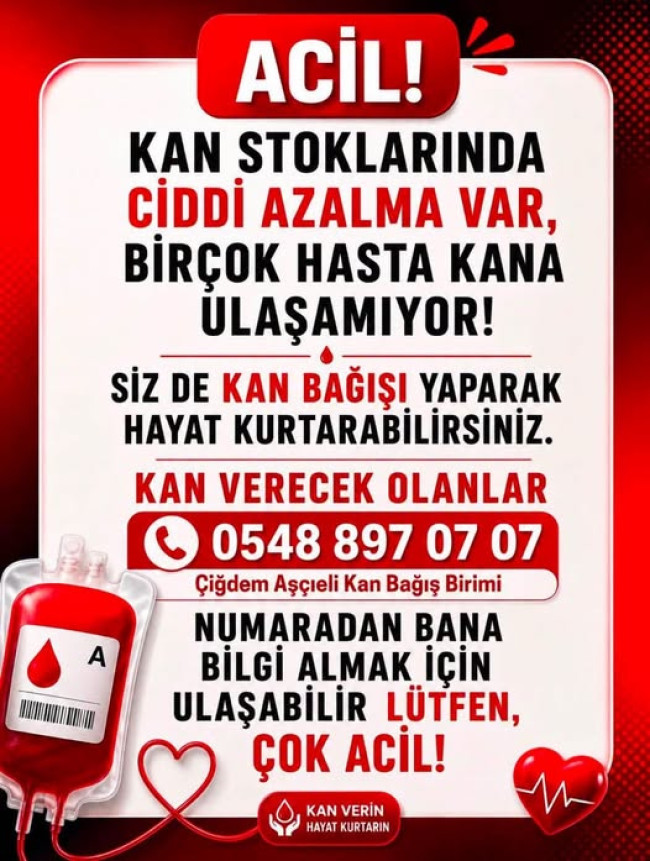 Bir &uuml;nite kan, bir can demektir.