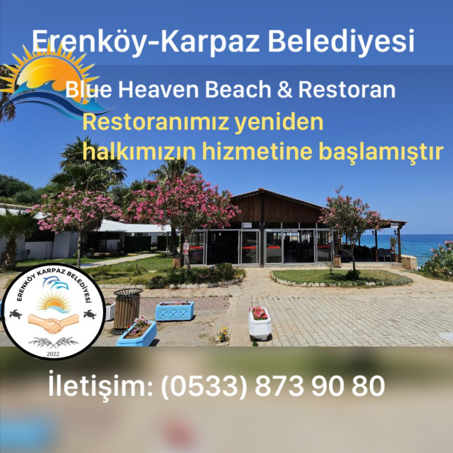 Erenköy-Karpaz Belediyesi Blue Heaven Beach &amp; Restoran yeniden hizmette