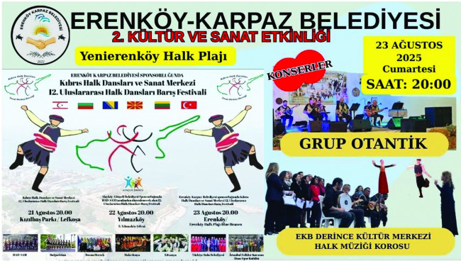 HALK DANSLARI FESTİVLİ 23 AĞUSTOS'DA YENİERENKÖY HALK PLAJINDA GERÇEKLEŞTİRİLECEK