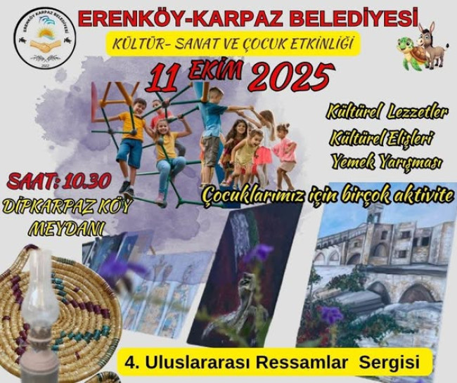 &quot;Kültür-Sanat ve Çocuk Etkinliği&quot; 11 Ekim Cumartesi günü Dipkarpaz&#039;da gerçekleştirilecek